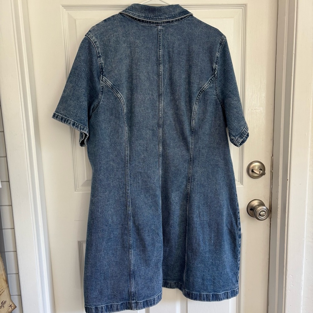 NWT Abercrombie & Fitch Denim Full Zip-Front Short Sleeve Dress Size XXL - Picture 2 of 6
